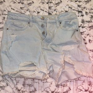 RIPPED JEAN SHORTS